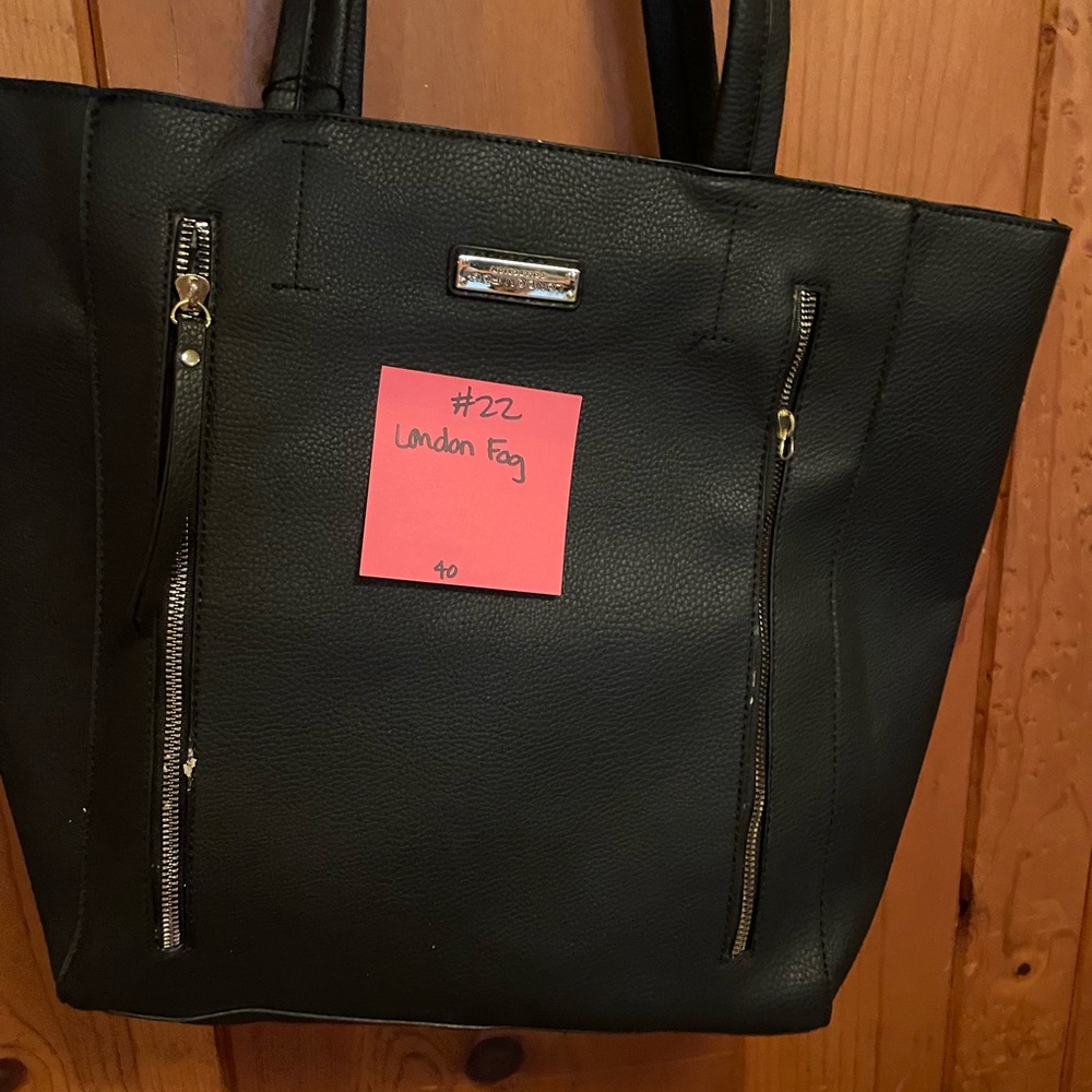 London Fog Black Sleek Minimalist Tote
